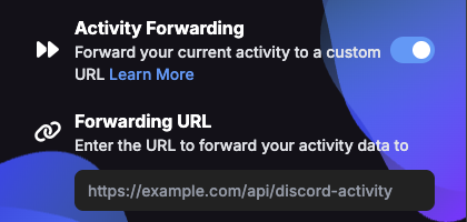 Activity Forwarding Setting